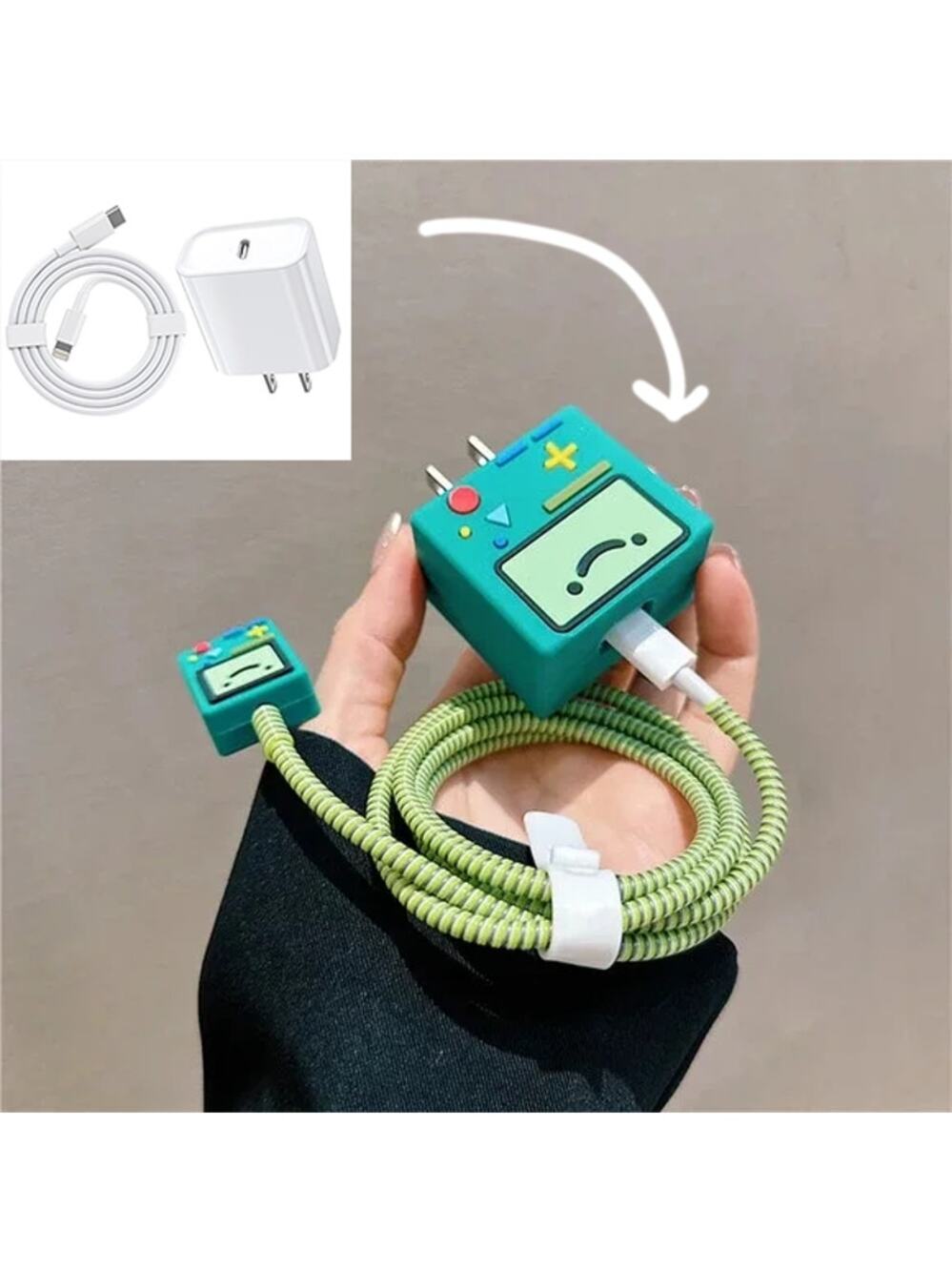 Adventure Time BMO iPhone Charger Cable Protectors P16 (Made in USA)